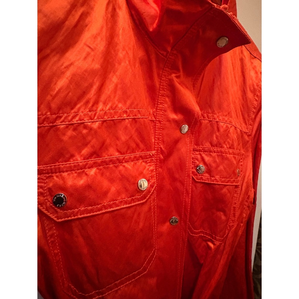Michael Kors Womens Orange Metallic Belted Field Utility Jacket Size Medium - Picture 8 of 8